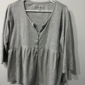 Nova Rena Gray Button Down Women's Top
